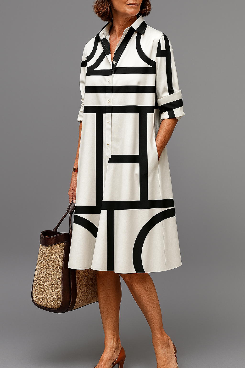 Loretta - Chic Satin Midi Dress