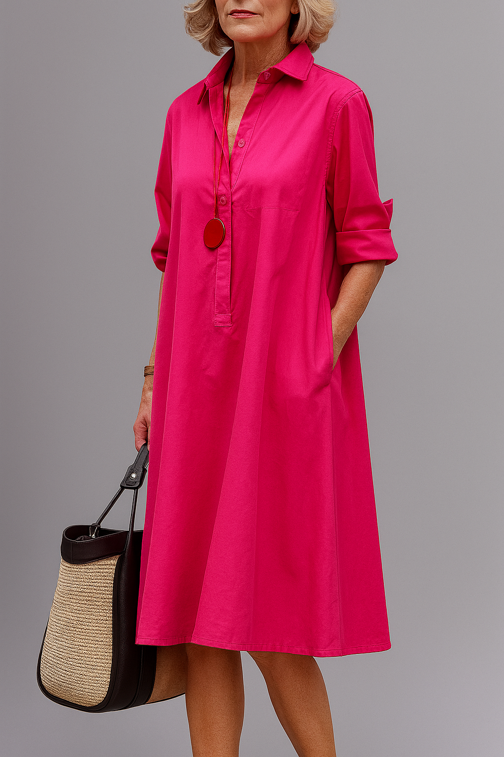 Loretta - Chic Satin Midi Dress