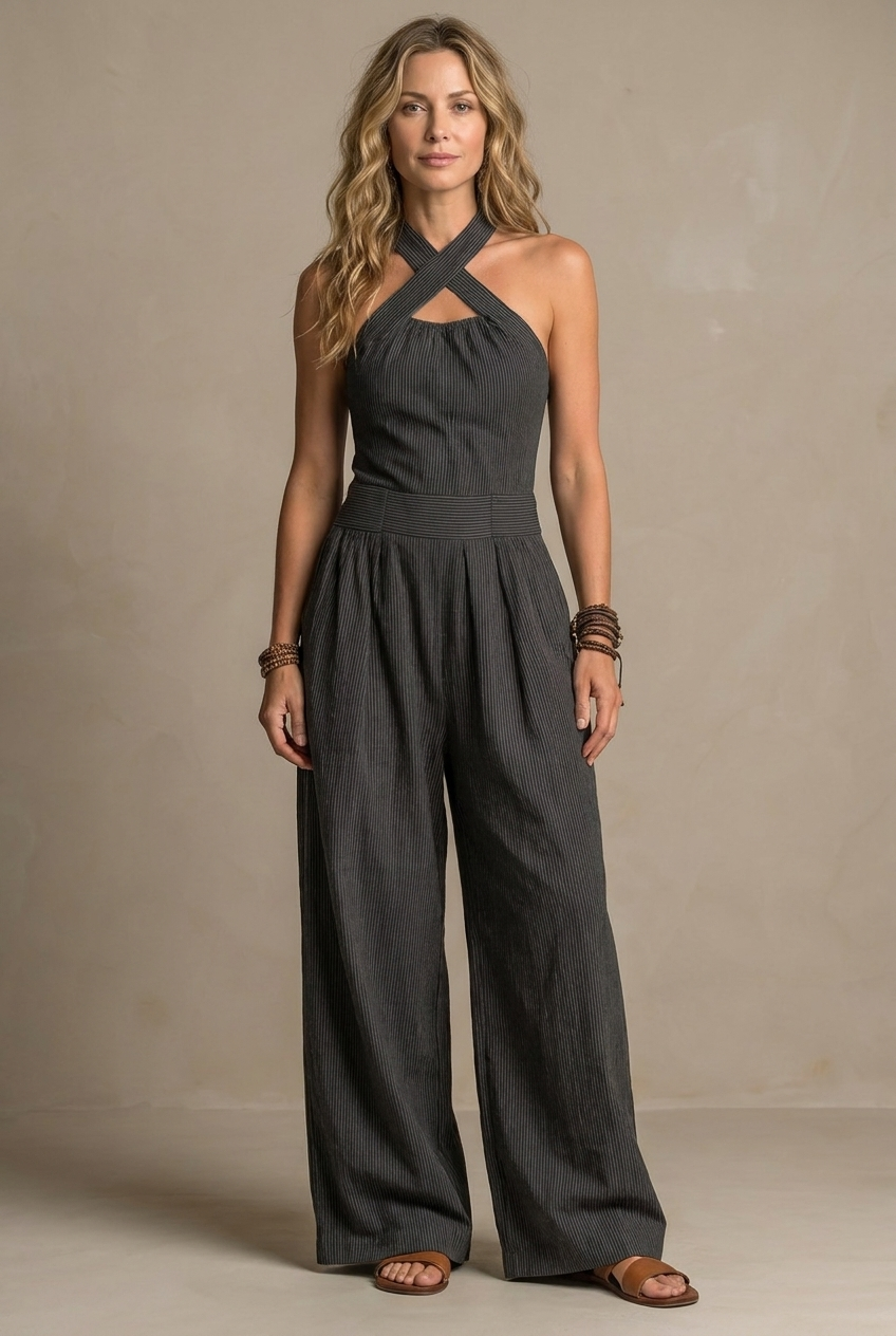 Ariana | Elegant Cross-Neck Dress