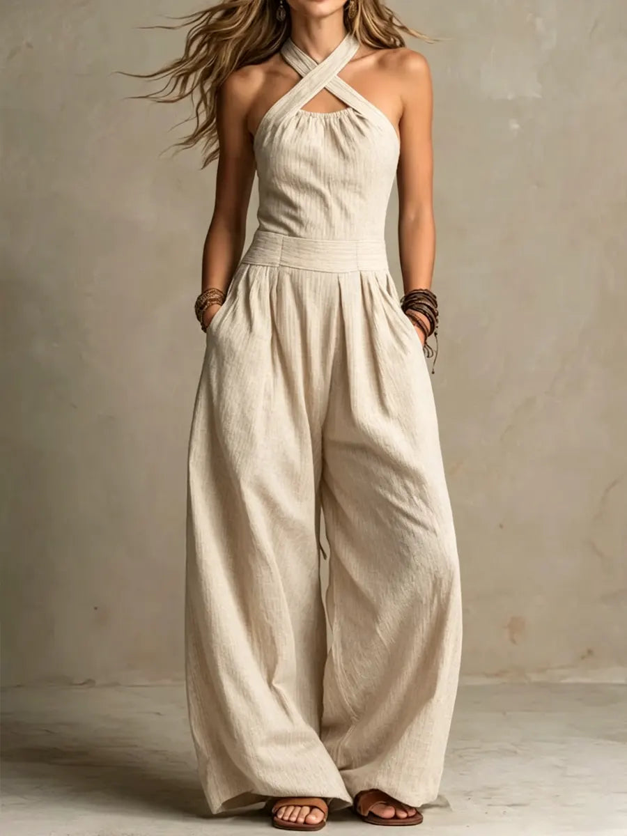 Adriana - Crossed Neckline Jumpsuit