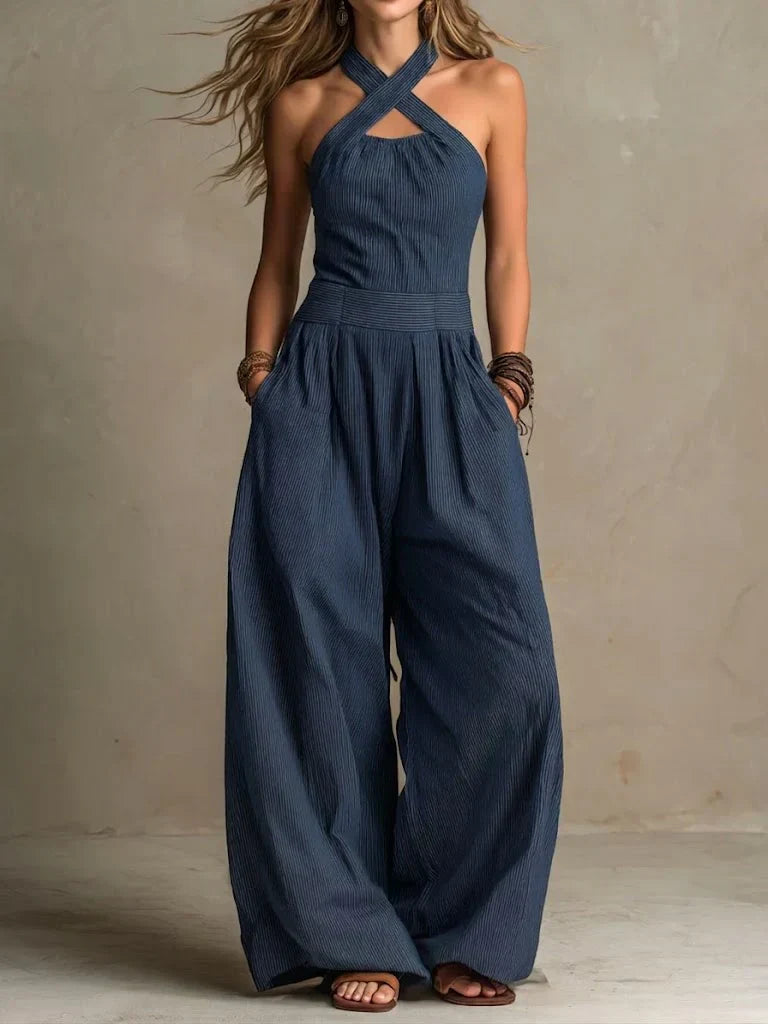 Adriana - Crossed Neckline Jumpsuit