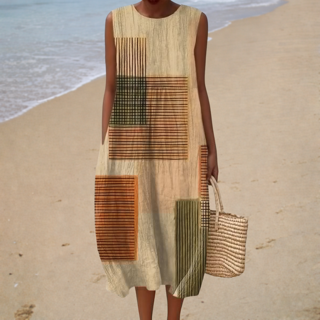 Aurélie™ | Graphic Print Midi Dress