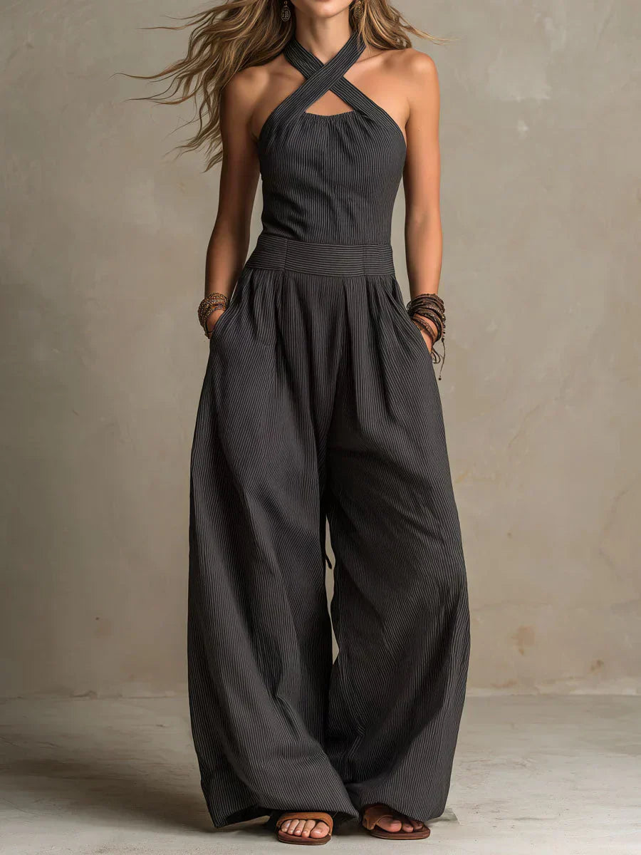 Adriana - Crossed Neckline Jumpsuit